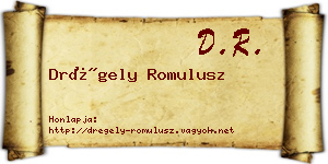 Drégely Romulusz névjegykártya